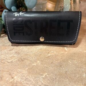 Vintage Y2K Ray-Ban Side-Street Pleather Soft Shell Protective Case Felt Lined